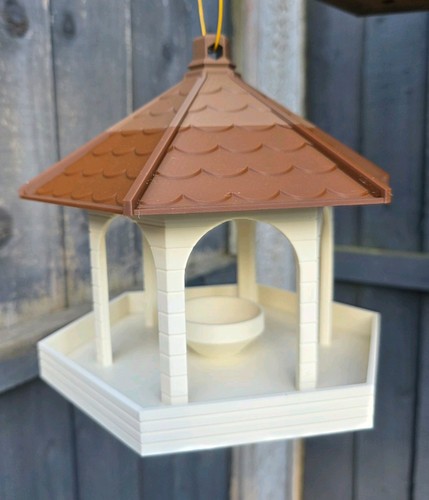 Bird house feeder cream - bird, in