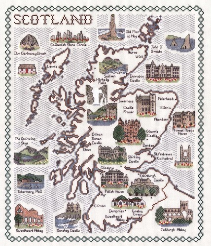 Counted cross stitch map kits - cross,
