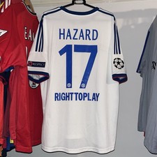 Chelsea 2013/14 Adidas Away Football Shirt White UCL Eden Hazard 17 Mens XXL