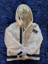 Vintage Boys Age 10 Cream CP Company Thick Winter Coat With Hood