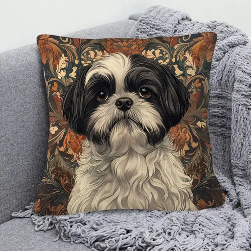 Shih tzu dog portrait cushion - tzu,