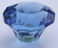  drawer & cupboard pulls door knobs Cut glass medium Slate Blue 40mm