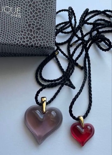 Lalique necklace glass heart - glass,