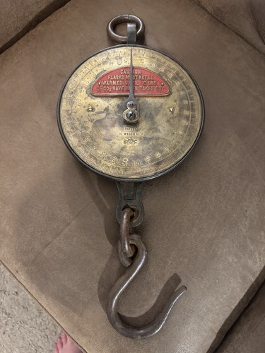 Antique salter brass hanging - antique,