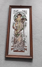 VINTAGE MUCHA ART NOUVEUX MOET & CHANDON FESTIVAL DU CHAMPAGNE PICTURE MIRROR