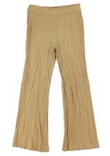 TU WOMAN Trousers Women's Size 16 Plisse Crinkle Wide Leg in Mustard Brown