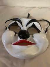 Vintage Fun World Halloween Rubber Mask Clown Jester Masquerade Ball