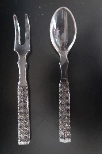 Ornate glass spoon fork - fork, +