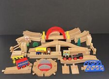 Wooden Train Bundle Track Bridge Vehicles Scenery 58 Piece Role Play Imagination