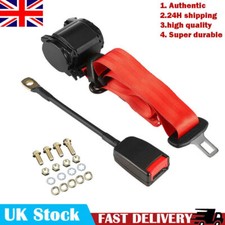 Universal 3 Point Inertia Seat Belt Kit Car Truck Adjustable Seat Belts Red UK