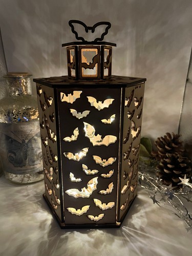 Bats galore mdf lantern - 'bats,