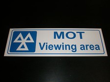 MOT VIEWING AREA sign or sticker 300mm x 100mm garage vehicle car repair VOSA 