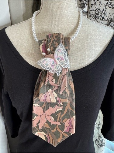 Floral pink olive silk scarf - floral,