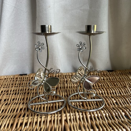 Metal butterfly candle stick - butterfly,