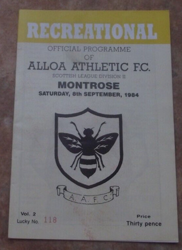 1984 alloa athletic - 1984-85, (sep)