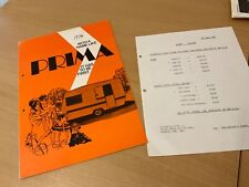 1974 BAILEY ‘PRIMA’  CARAVANS RANGE SALES BROCHURE AS SHOWN