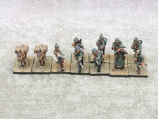 25mm WW1 metal GERMAN INFANTRY x9 + 2 Mules Painted Wargames Foundry 30473