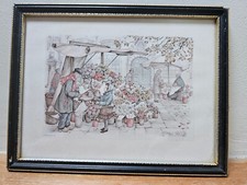 Girl at Flower Market Stall - Framed Print after Anton Pieck