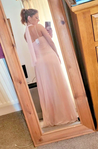 Peach coloured long dress - , size