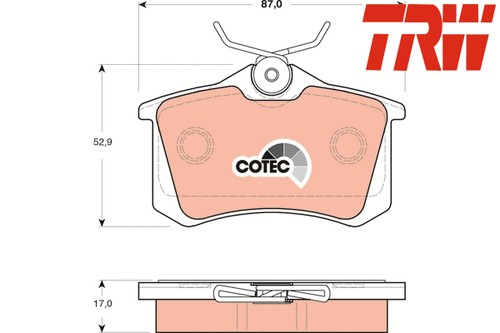 Rear brake pad set disc - rear,
