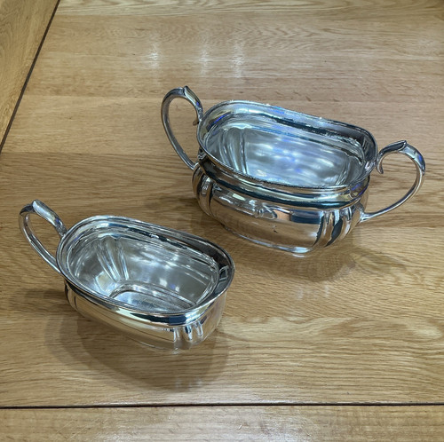 S silver plate - plate, sugar