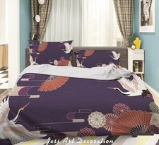 3D Japanese Crane Floral Quilt Cover Set Bedding Sets Pillowcases