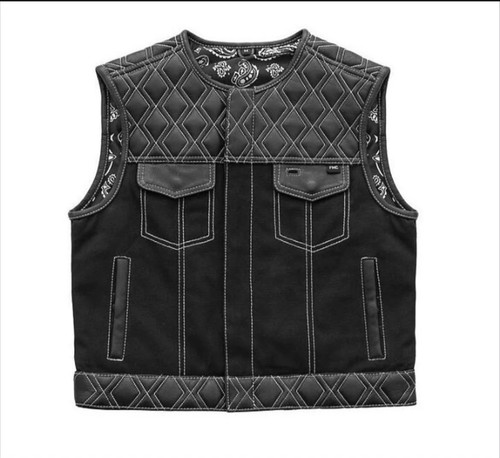 Men biker vest hunt club - or,