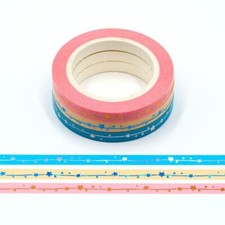 3 Rolls Pink Blue Yellow