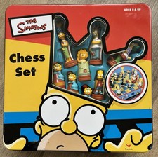 The Simpsons Chess Set 100% Official Metal Tin Collectors Edition Complete VGC