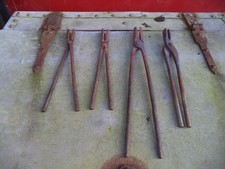 Blacksmith Tongs Foundry Forging Iron Works Tools Anvil Swage Block job lot x 4