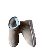 Monsoon Shoes Sheepskin Boots Brown Genuine Leather Suede Ankle Size UK 6