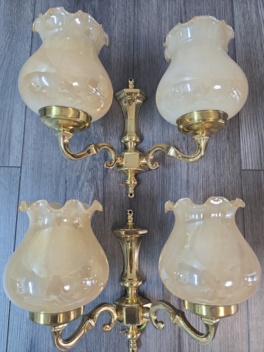 Pair vintage brass - vintage, 2-arm