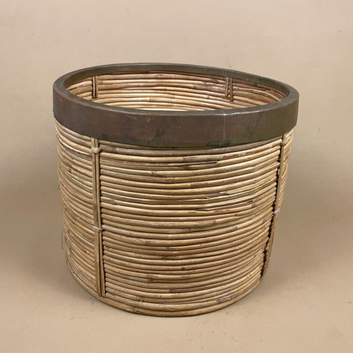 Vintage bamboo planter - planter, basket