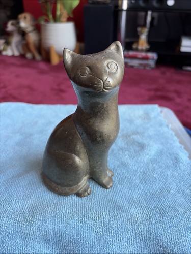 Brass cat ornament - cat,