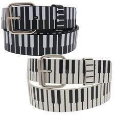 Mens Womens 38mm PVC Leather Piano Print belts