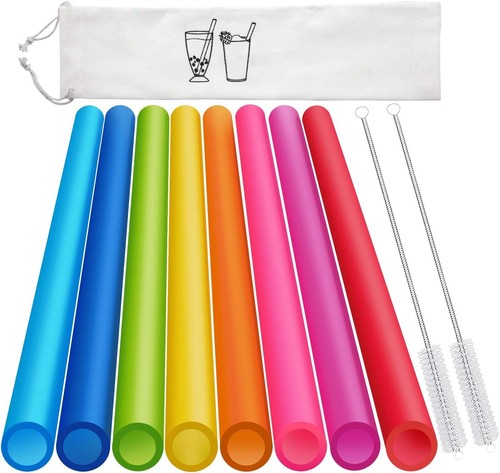 Jumbo reusable smoothie straws - reusable,