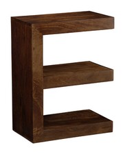 SOLID MANGO WOOD E SHAPE SIDE