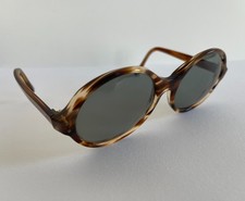 Vintage 1970s POLAROID Oversized Oval Sunglasses TORTOISESHELL EFFECT Brown UK