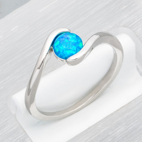 5mm round ocean - fire, opal