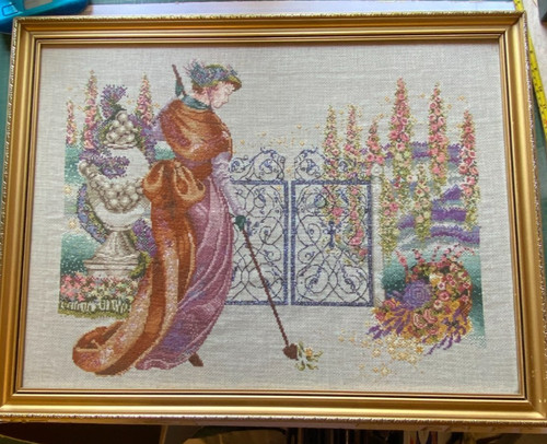Framed cross stitch - framed,