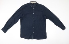 Livergy Men’s Blue Linen Cotton Button Down Shirt M 40in