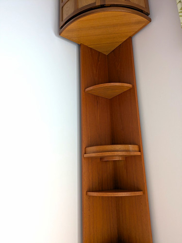 Brown wood corner stand - stand,, 2