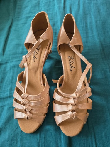Beige tan nude gold satin