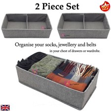 2PC SET GREY SECTION DRAWER
