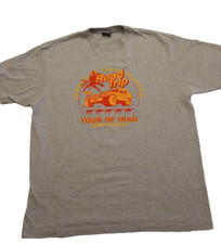 Vintage 2000's OIF Baghdad And Beyond Road Trip T Shirt XL Mens Hummer Camel EUC