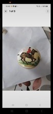 Crown Staffordshire Bone China Hunting scene pill/ Trinket box