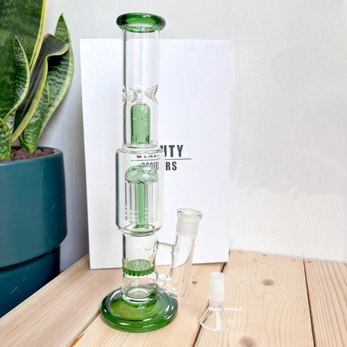 Green glass bong - green, 10"