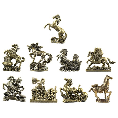Brass horse statue - statue,, feng