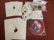 Christmas Shaker Card Topper Kit Tree, Bauble & Bell Shaker Tape & Beads Etc