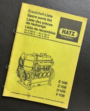 Hatz 108 Type Engine Illustrated Parts Book  E108 Z108 D108 V108